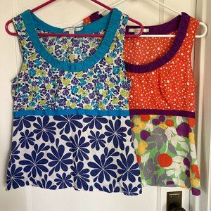 Bundle of two Boden cotton sleeveless tops size 8